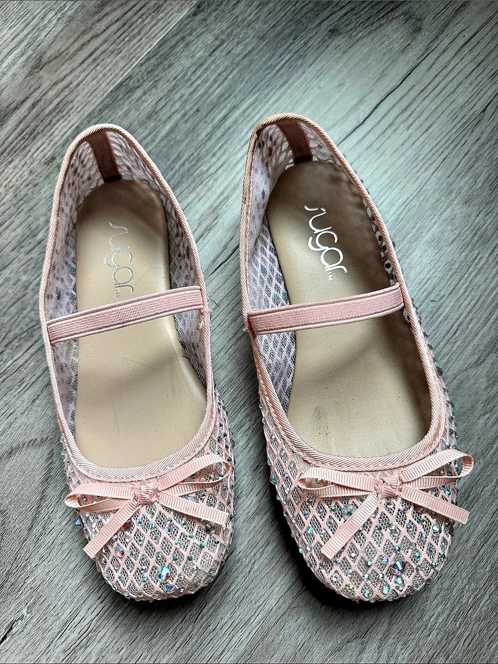 Sugar Embellished Bow Flats in Pink US 13